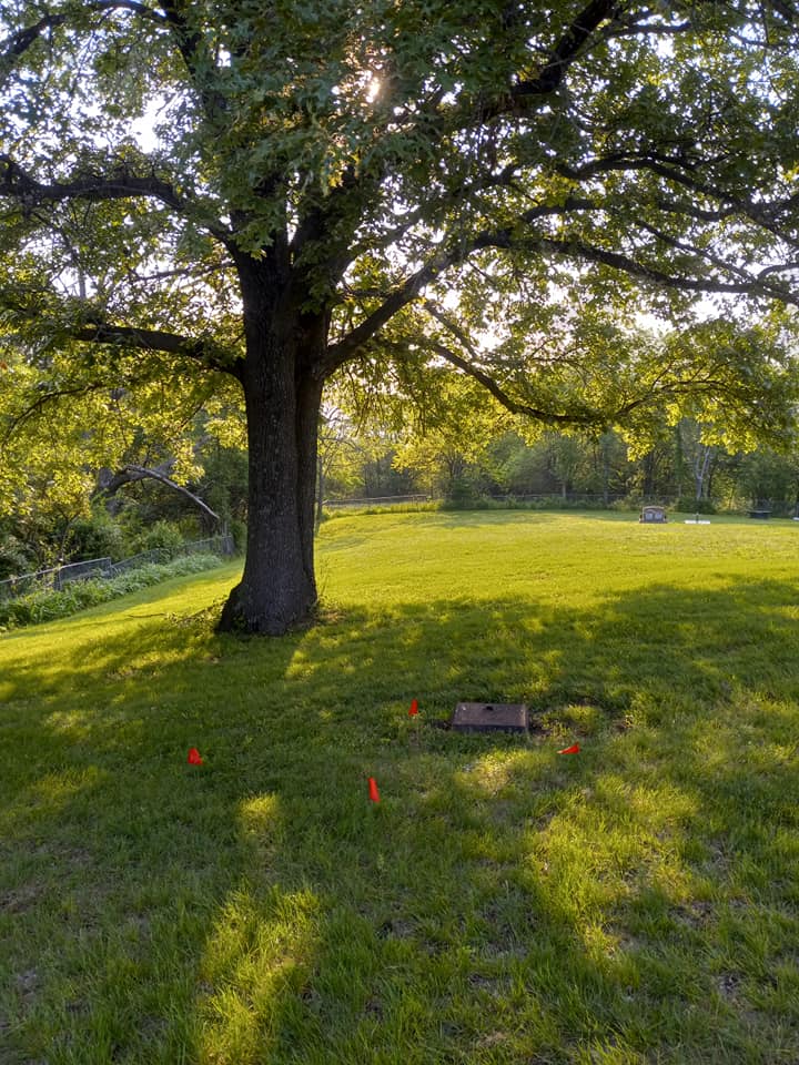 An infant sized burial not square with the world at Indian Valley Cemetery.